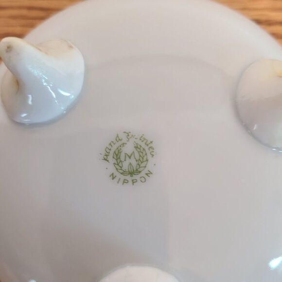 Vintage Antique Nippon Morimura Brothers Footed Trinket Candy Dish Hand Painted - Picture 13 of 14